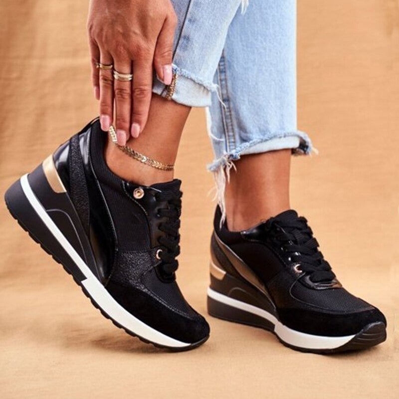 Nina Women's Sneakers | Metallic Accents, Platform Comfort 2