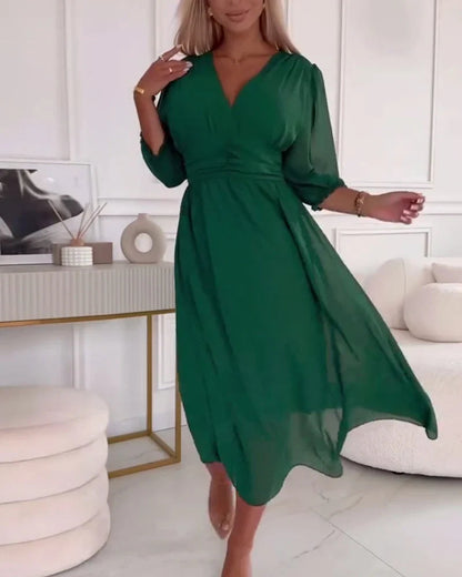 Nina Women's Summer Dress | Puff Sleeves, Casual Elegance 1