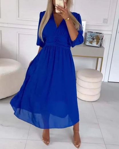 Nina Women's Summer Dress | Puff Sleeves, Casual Elegance 3