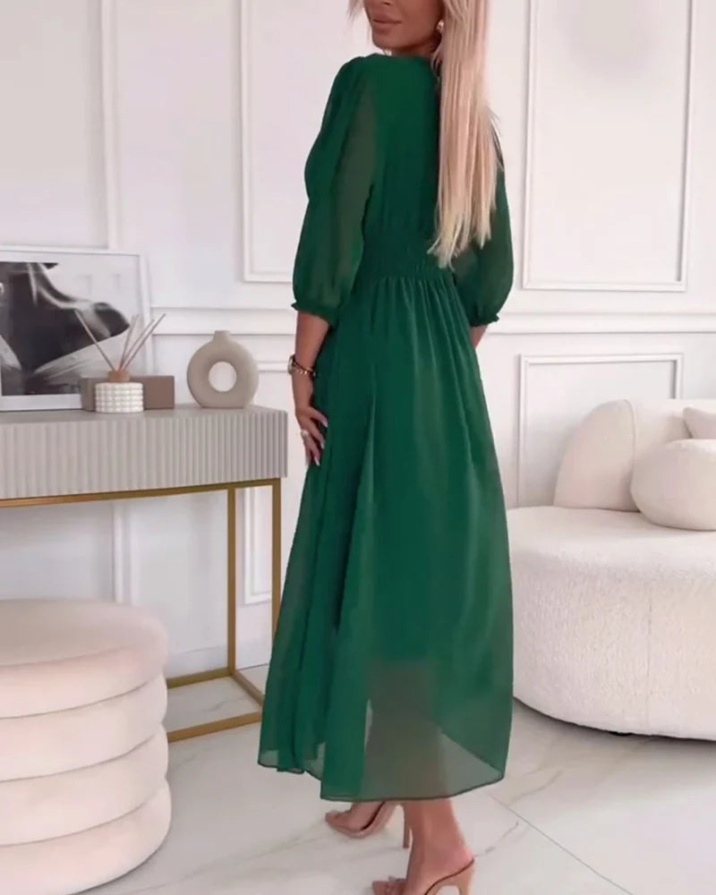 Nina Women's Summer Dress | Puff Sleeves, Casual Elegance 4
