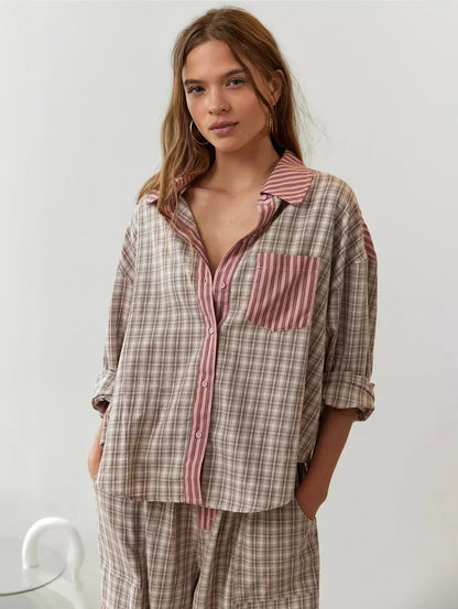 Nina Women's Two Piece Set | Classic Plaid Co Ord for Spring 0