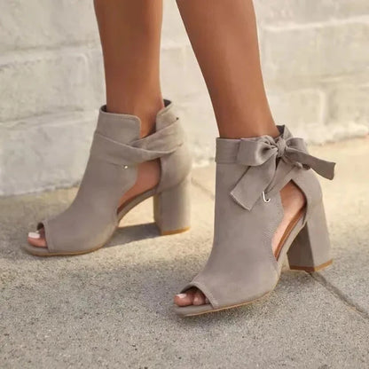 Odessah Women's Ankle Boots | Chic Tie-Up Design, Open Toe, Block Heel 1