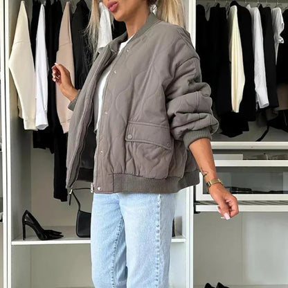 Olina Women's Bomber Jacket | Oversized Padded Fit, Lined Comfort 4
