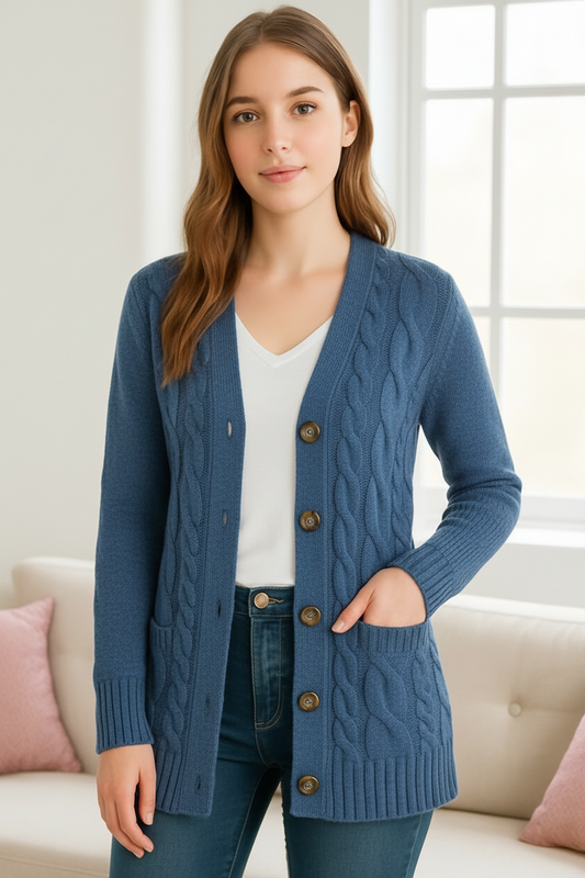 Olivia Women's Cardigan | Cable Knit Comfort for Spring 0