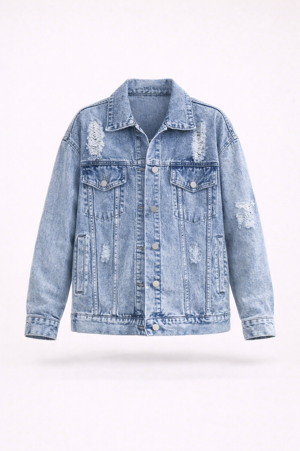 Olivia Women's Denim Jacket | Oversized Fit, Snap Button Closure 2