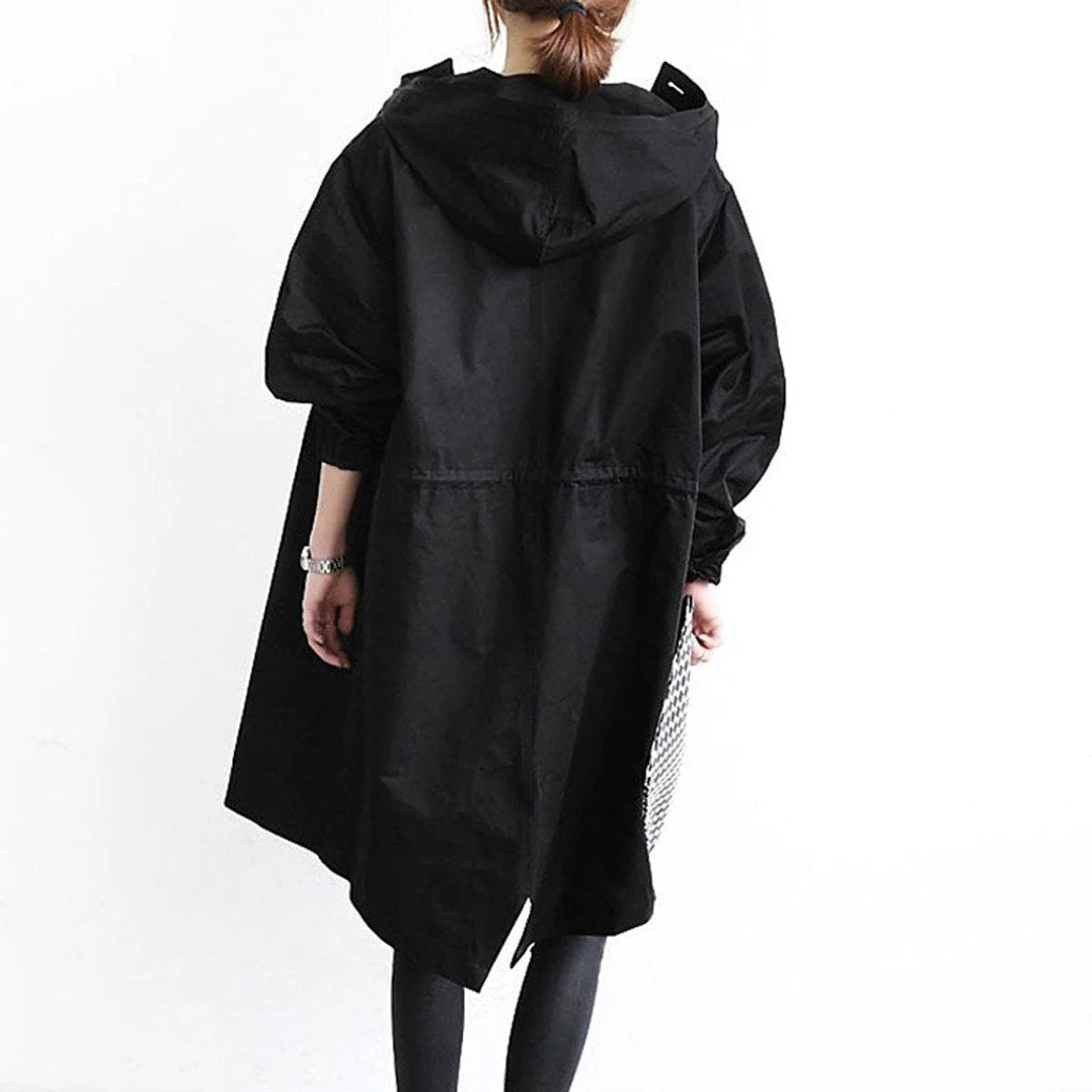Olwen Women's Midi Trench Coat | Oversized Relaxed Fit with Hood 7