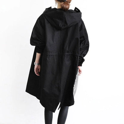 Olwen Women's Midi Trench Coat | Oversized Relaxed Fit with Hood 7