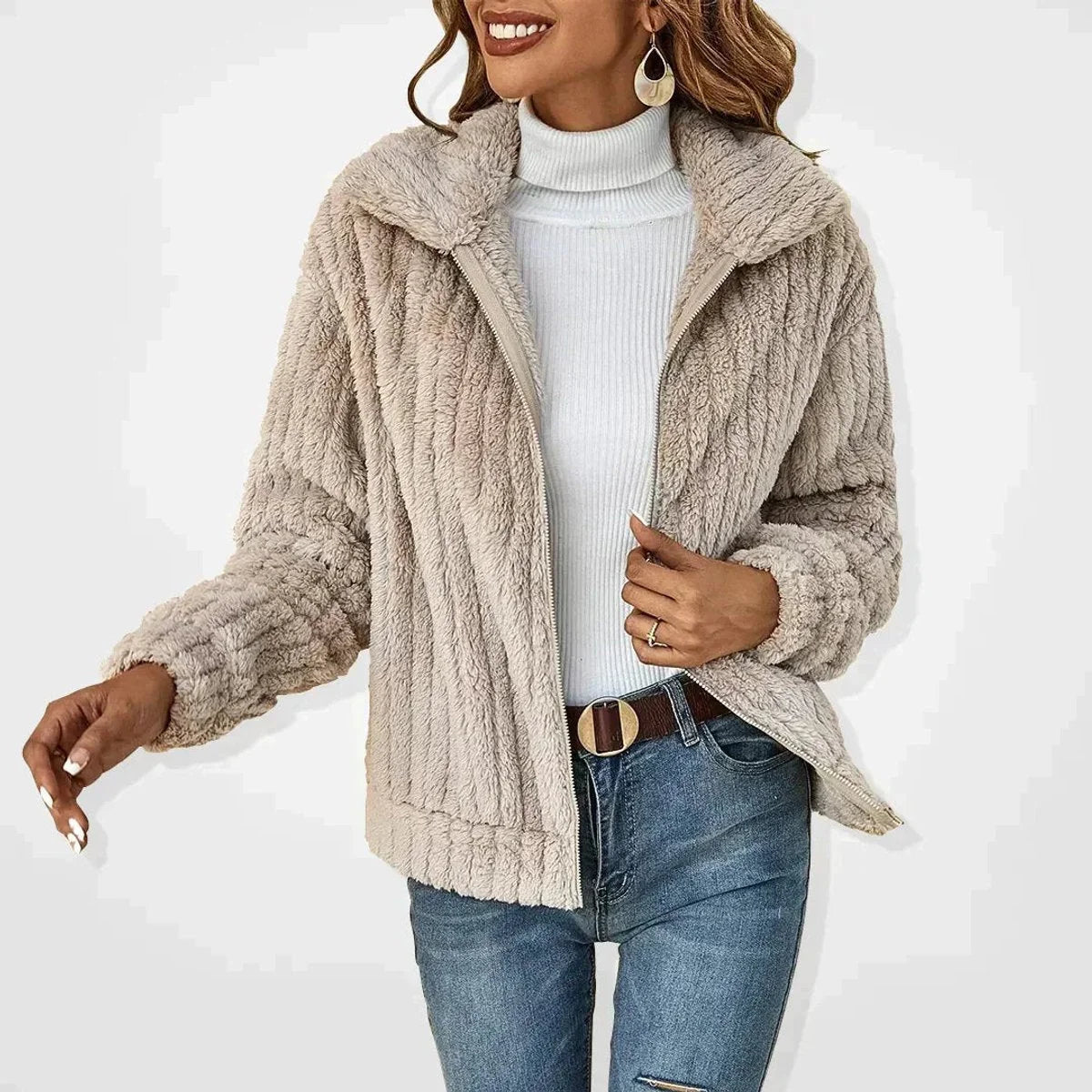 Olwen Women's Quilted Jacket | Plush Fleece, Oversized Fit 0