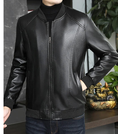 Oren Men's Bomber Jacket | Faux Leather, Fitted Fit 2
