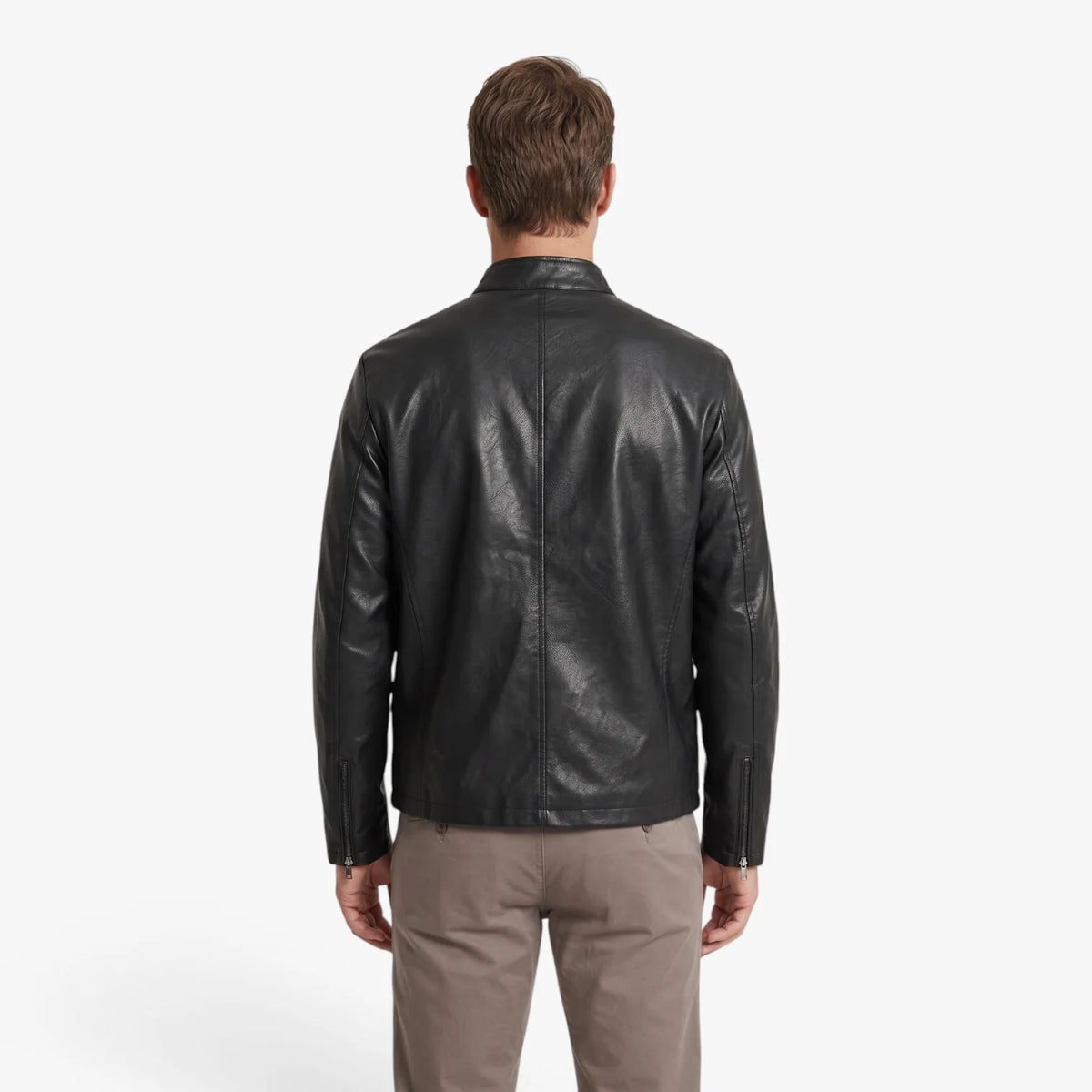 Oren Men's Bomber Jacket | Faux Leather, Minimalist Urban Style 3