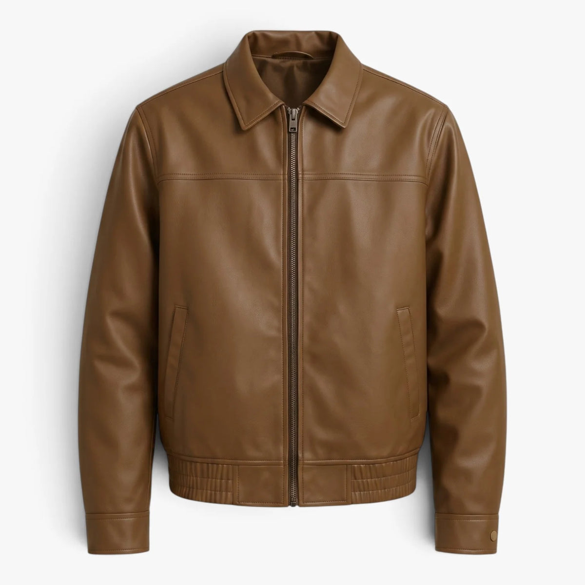 Oren Men's Jacket | Premium Leather, Classic Turn-Up Collar 0