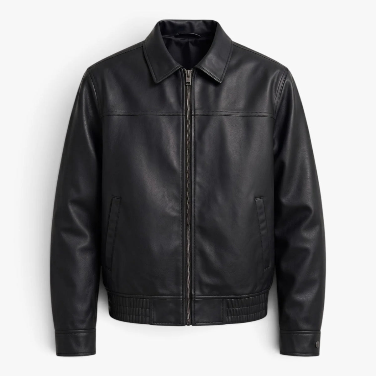 Oren Men's Jacket | Premium Leather, Classic Turn-Up Collar 4
