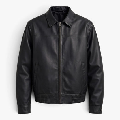 Oren Men's Jacket | Premium Leather, Classic Turn-Up Collar 4