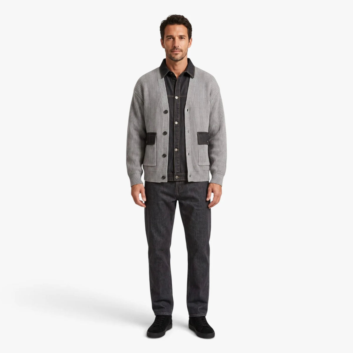 Oren Men's Jacket | Ribbed Texture Polyester, Comfortable Fit 2