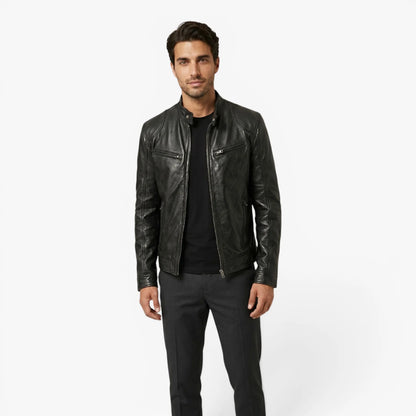 Oren Men's Motorcycle Jacket | Durable Faux Leather, Tailored Fit 1