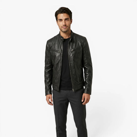 Oren Men's Motorcycle Jacket | Durable Faux Leather, Tailored Fit 1