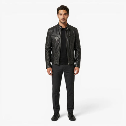 Oren Men's Motorcycle Jacket | Durable Faux Leather, Tailored Fit 2