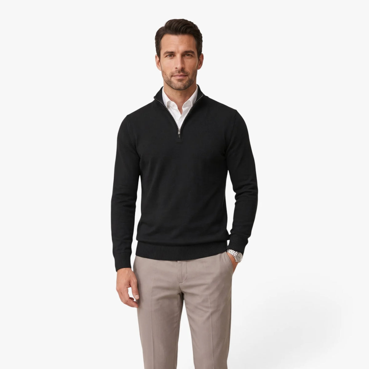 Oren Men's Quarter Zip Pullover | Polyester, Adjustable Collar, Casual Classic 1