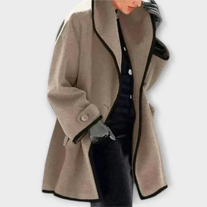 Orla Women's Coat | Wool-Look, Oversized Design with Contrast Trim 3