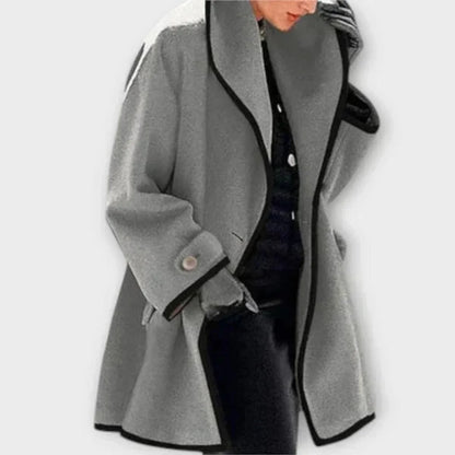 Orla Women's Coat | Wool-Look, Oversized Design with Contrast Trim 4