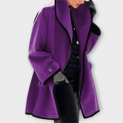 Orla Women's Coat | Wool-Look, Oversized Design with Contrast Trim 5