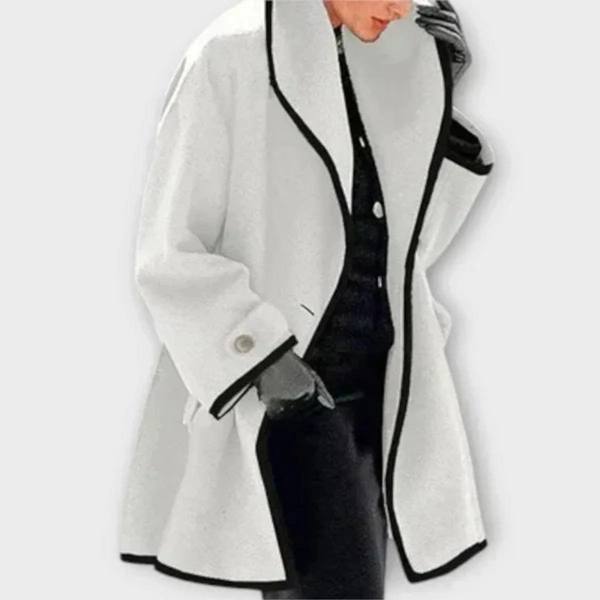Orla Women's Coat | Wool-Look, Oversized Design with Contrast Trim 6