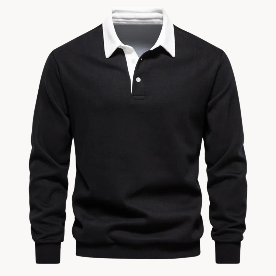 Parker Men's Long Sleeve Sweatshirt | Contrast Collar, Casual Elegance 2
