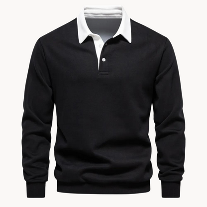 Parker Men's Long Sleeve Sweatshirt | Contrast Collar, Casual Elegance 2