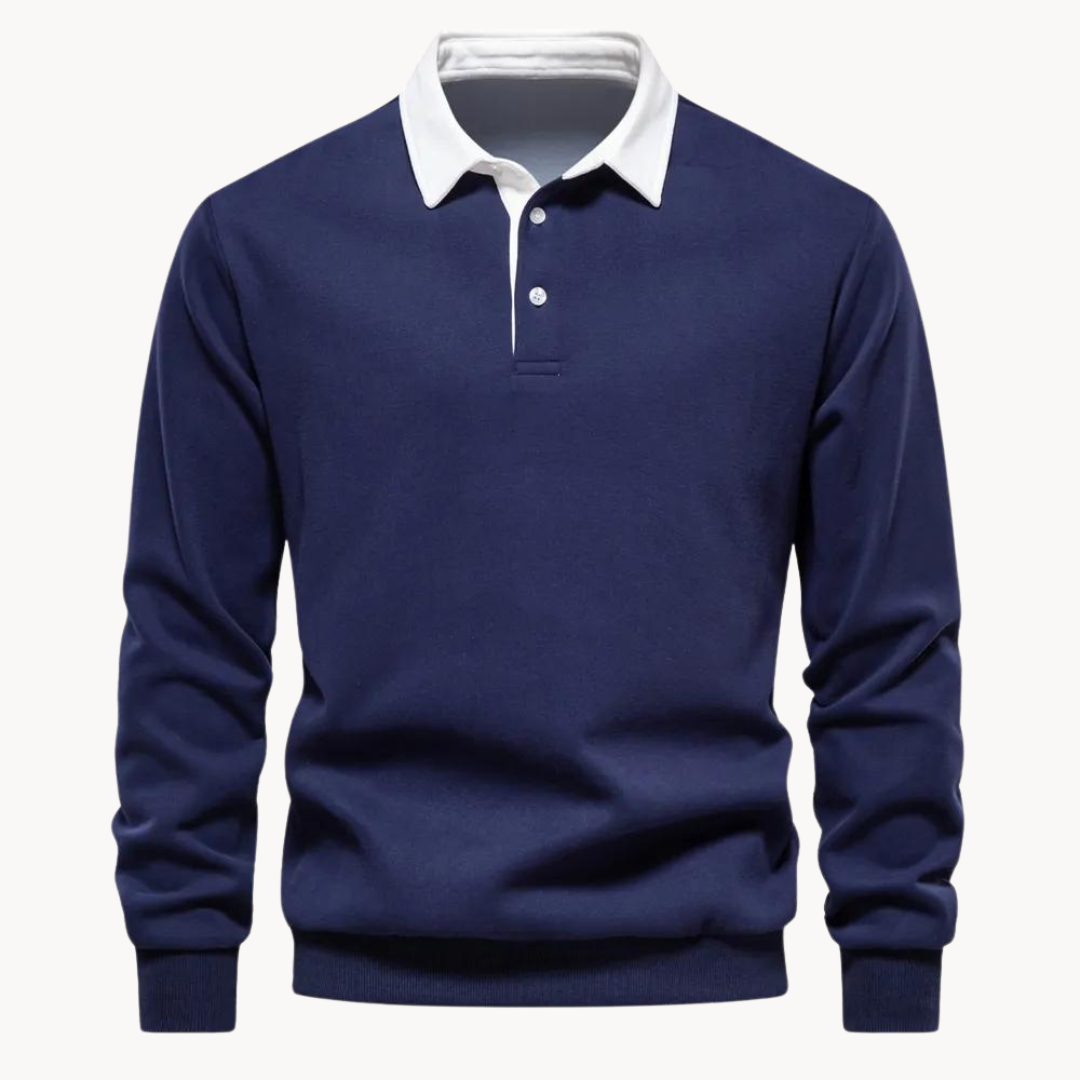 Parker Men's Long Sleeve Sweatshirt | Contrast Collar, Casual Elegance 3