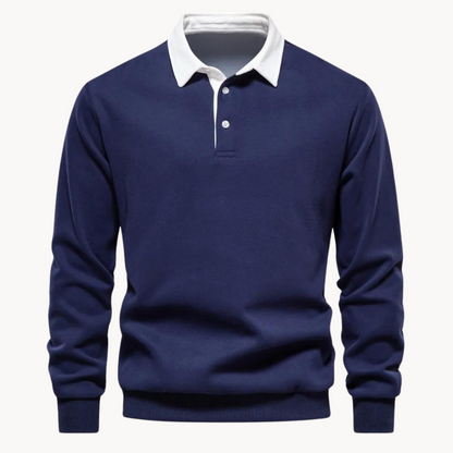 Parker Men's Long Sleeve Sweatshirt | Contrast Collar, Casual Elegance 3