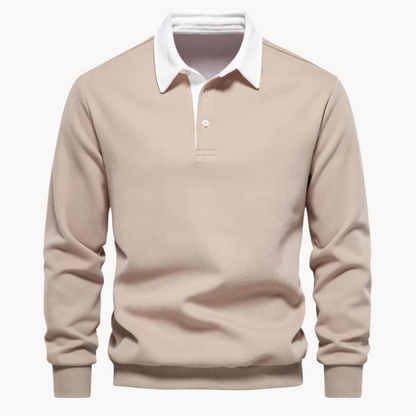 Parker Men's Long Sleeve Sweatshirt | Contrast Collar, Casual Elegance 4