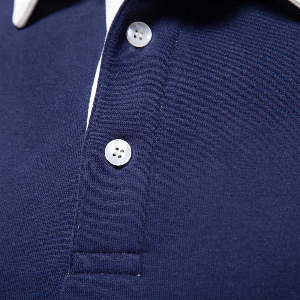 Parker Men's Long Sleeve Sweatshirt | Contrast Collar, Casual Elegance 6
