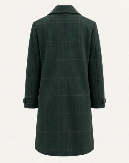 Peyton Women's Long Coat | Checked Pattern, Slim Fit 6