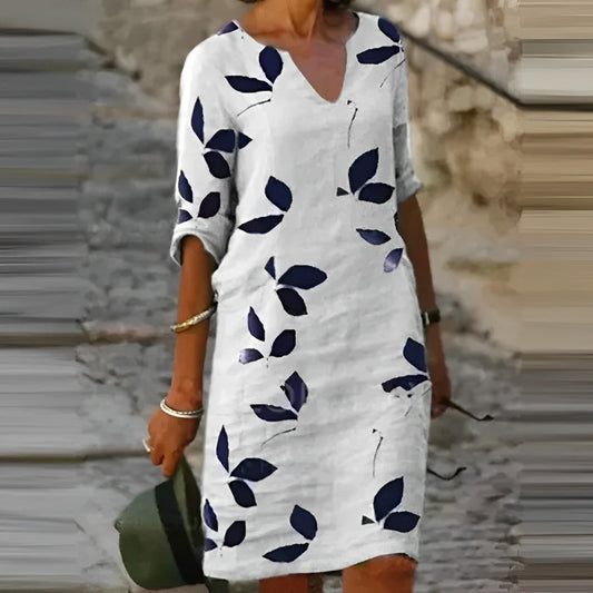 Pia Women's Mini Dress | Vibrant Print, 3/4 Sleeve, Casual Summer Style 0