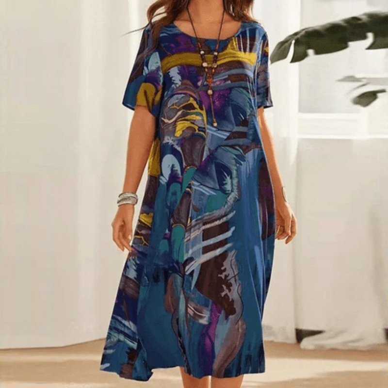 Poppy Women's Midi Dress | Airy Floral Print, Summer Essential 0