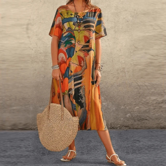Poppy Women's Midi Dress | Airy Floral Print, Summer Essential 1