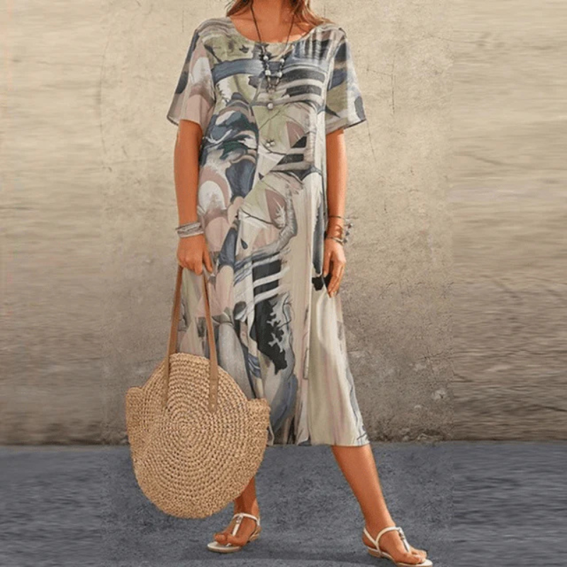Poppy Women's Midi Dress | Airy Floral Print, Summer Essential 2