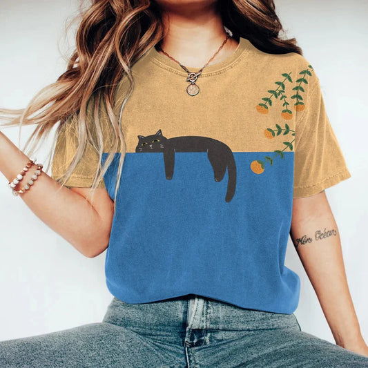 Poppy Women's T-Shirt | Cat Print, Casual Style 0