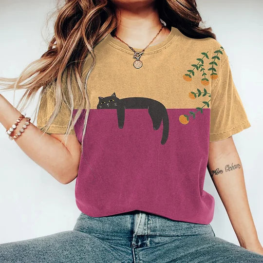 Poppy Women's T-Shirt | Cat Print, Casual Style 2