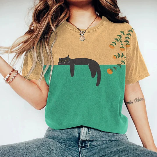 Poppy Women's T-Shirt | Cat Print, Casual Style 3