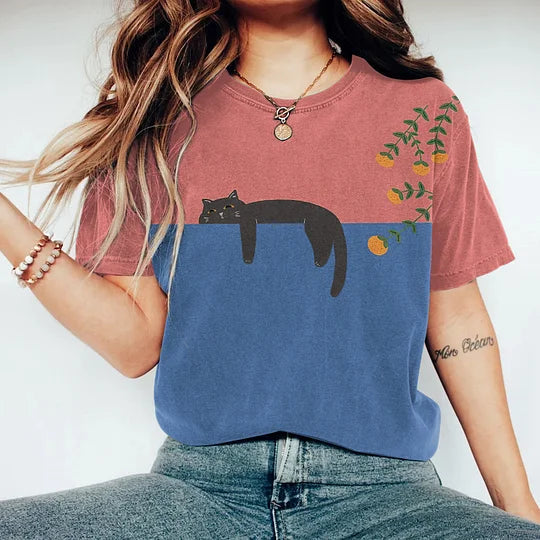Poppy Women's T-Shirt | Cat Print, Casual Style 4