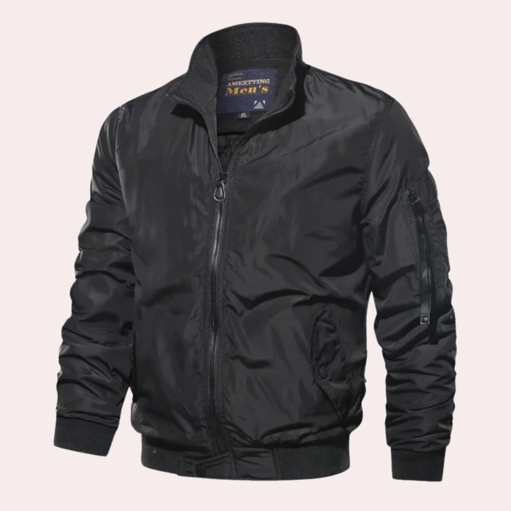 Raven Men's Bomber Jacket | Casual Zip-Up with Pockets 2