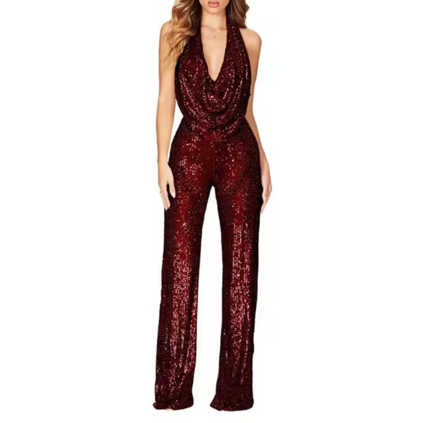 Ravishing Women's Jumpsuit | Sequin Halter Neck, Elegant Evening Wear 0