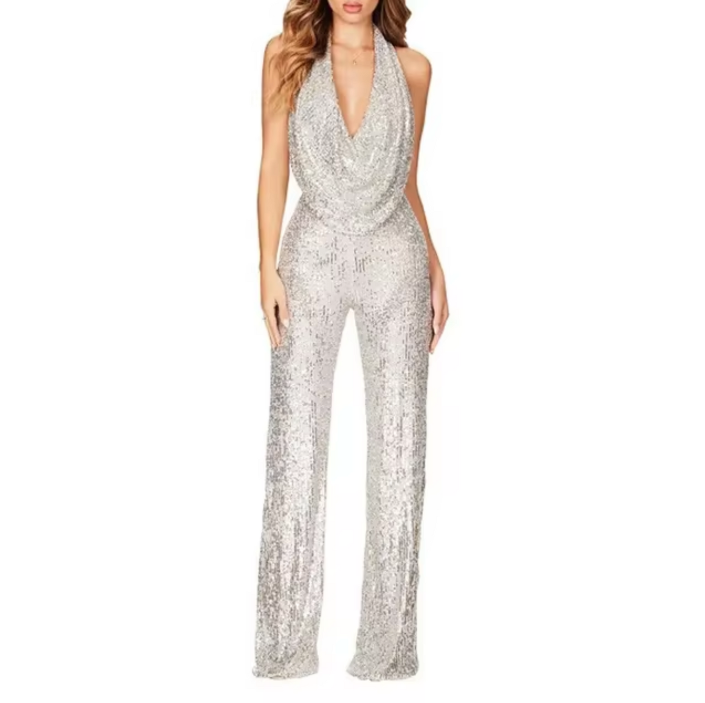 Ravishing Women's Jumpsuit | Sequin Halter Neck, Elegant Evening Wear 2