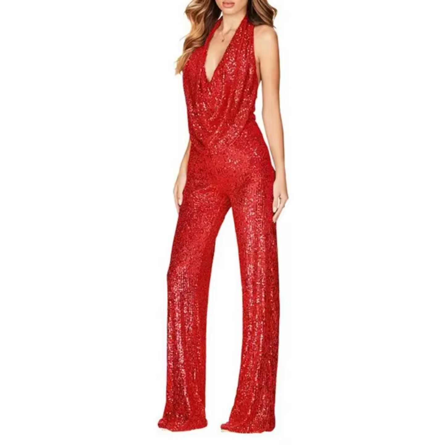 Ravishing Women's Jumpsuit | Sequin Halter Neck, Elegant Evening Wear 6