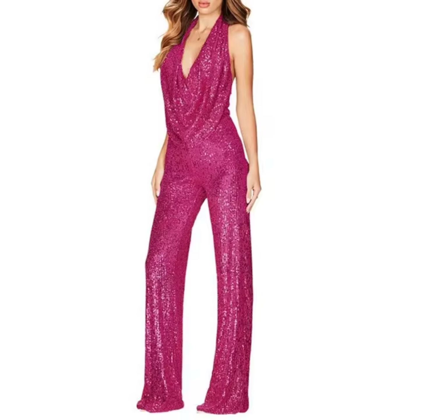 Ravishing Women's Jumpsuit | Sequin Halter Neck, Elegant Evening Wear 9