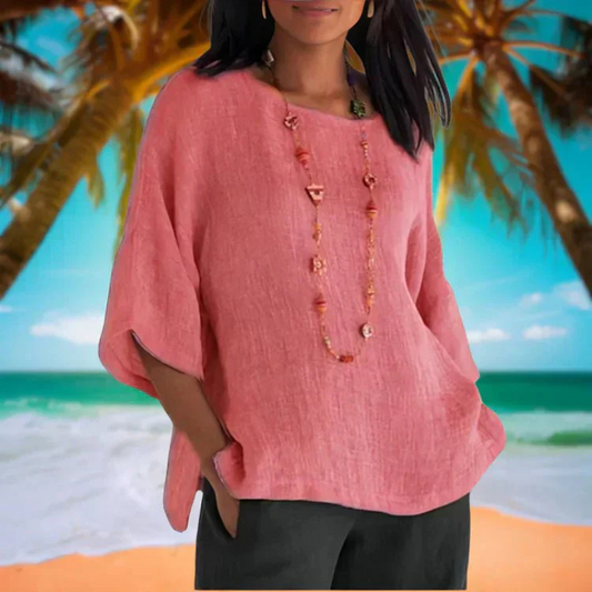 Rela Women's Blouse | 3/4 Sleeves, Lightweight Summer Top 0