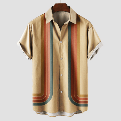 Rico Men's Short Sleeve Shirt | Vintage Striped Design 0