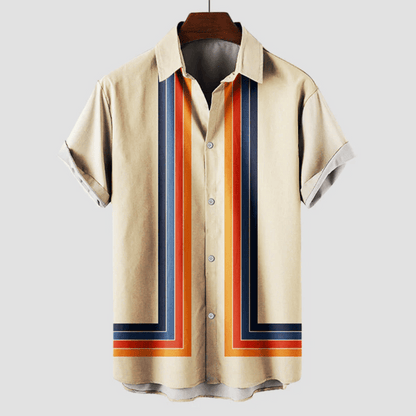 Rico Men's Short Sleeve Shirt | Vintage Striped Design 1