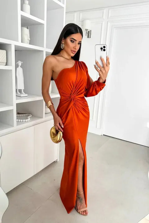 Rina Women's Evening Dress | One-Shoulder Asymmetrical Cocktail Style 3